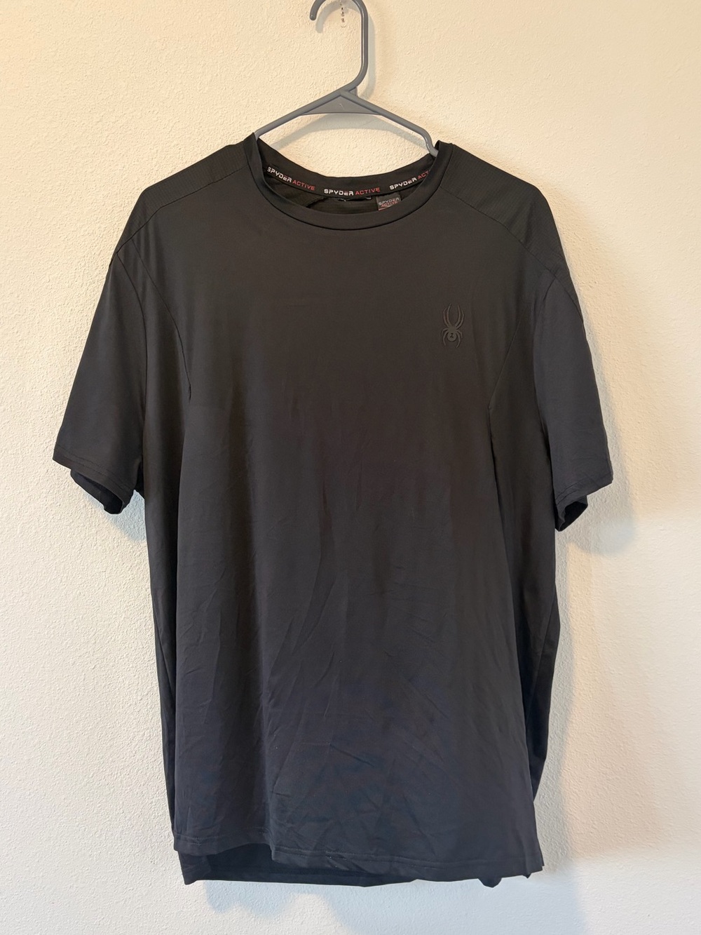 Spyder Active ProWEB Men XL Black Performance Athletic T-Shirt Short Sleeve